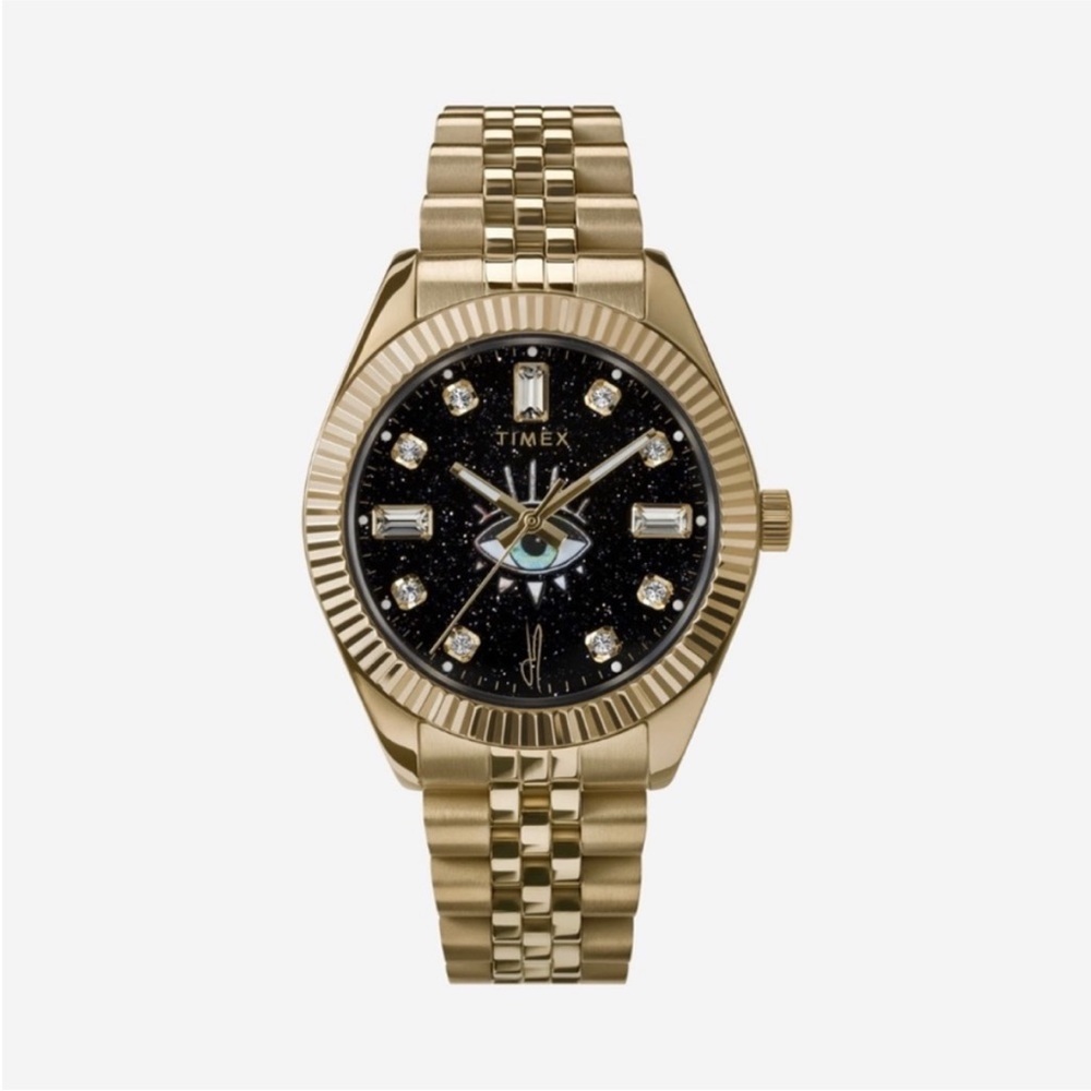 Timex x Jacquie Aiche 36mm Evil Eye Stainless Gold Tone Bracelet Watch